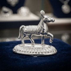 925 Sterling Silver Royal Horse Figurine on Pedestal