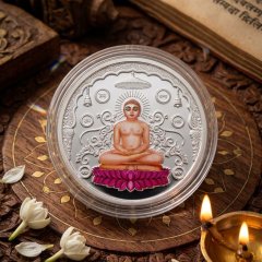 30g 999 Fine Silver Colored Lord Mahavira & Navkar Mantra Coin