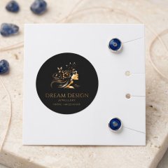 Classic Round Blue Enamel 925 Silver Kids Screw Back Earrings