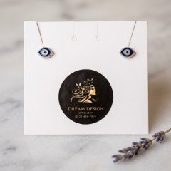Protective Evil Eye 925 Silver Kids Screw Back Earrings