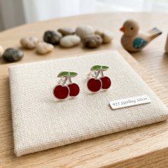 Sweet Cherry 925 Silver Kids Studs