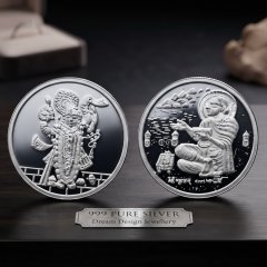 999 Pure Fine Silver Shreenathji & Mahaprabhuji Coin 10gms | Dream Design Jewellery