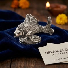 925 Sterling Silver Matsya Fish Idol for Vastu & Puja | Dream Design Jewellery